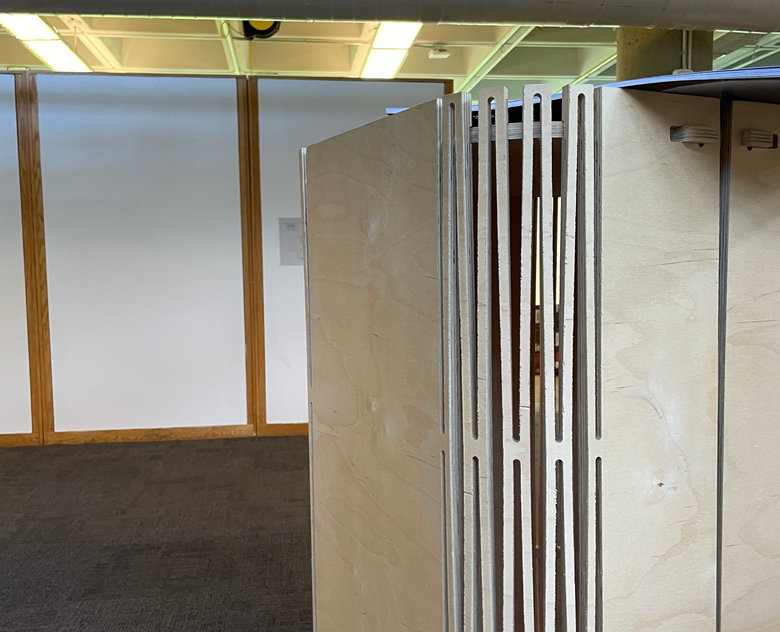 Slatted partition panels