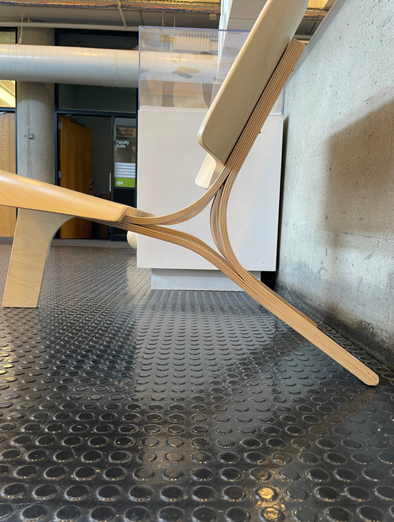 Bent plywood chair leg