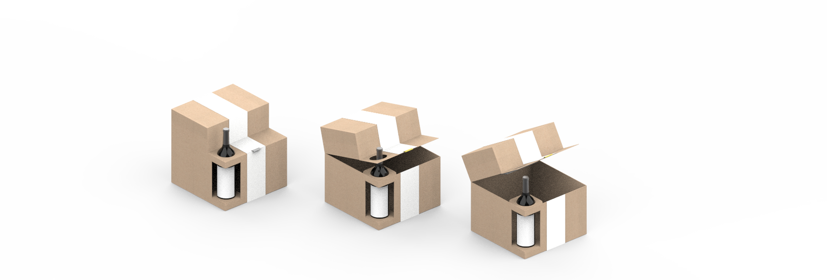 Three Maestro boxes opening