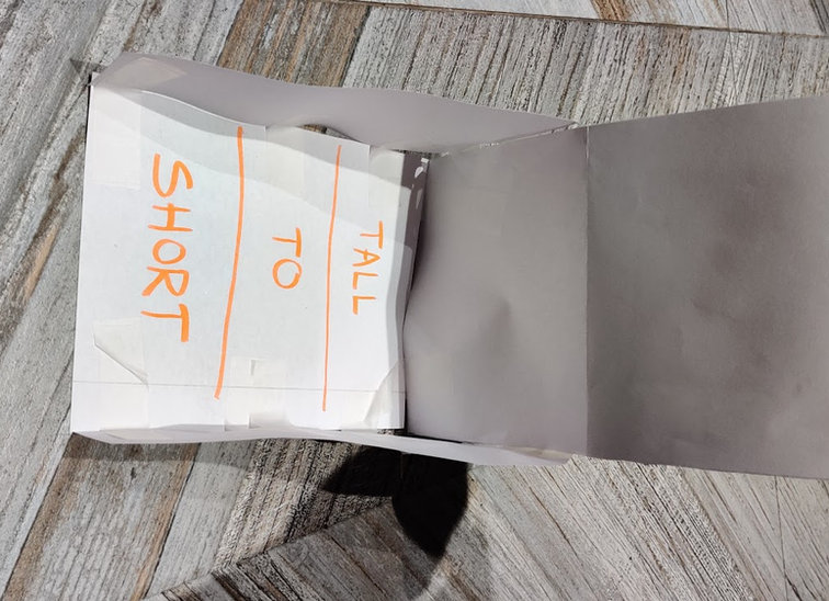 Sleeve prototype labelled tall and short