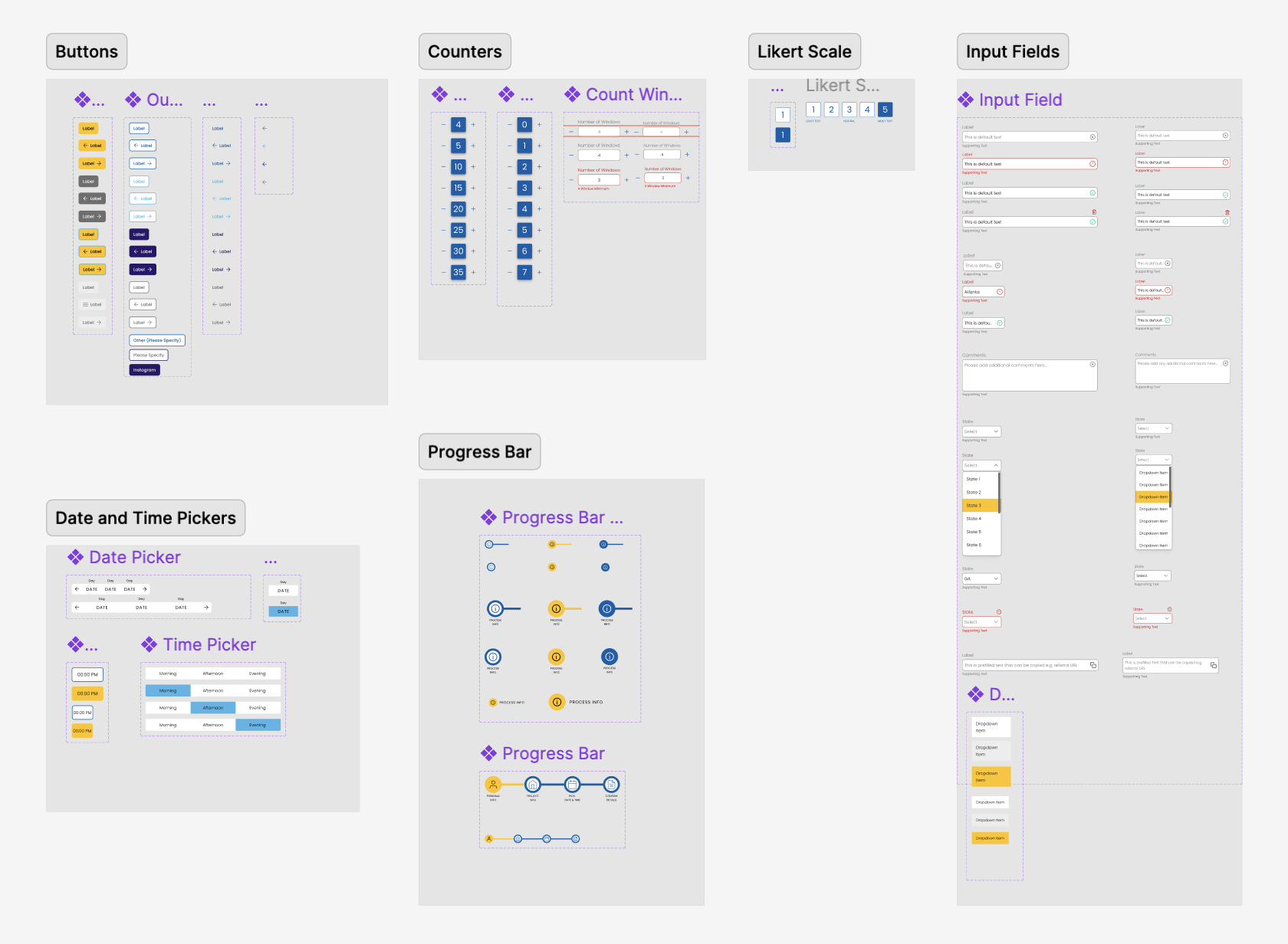 Window Nation design system components in Figma