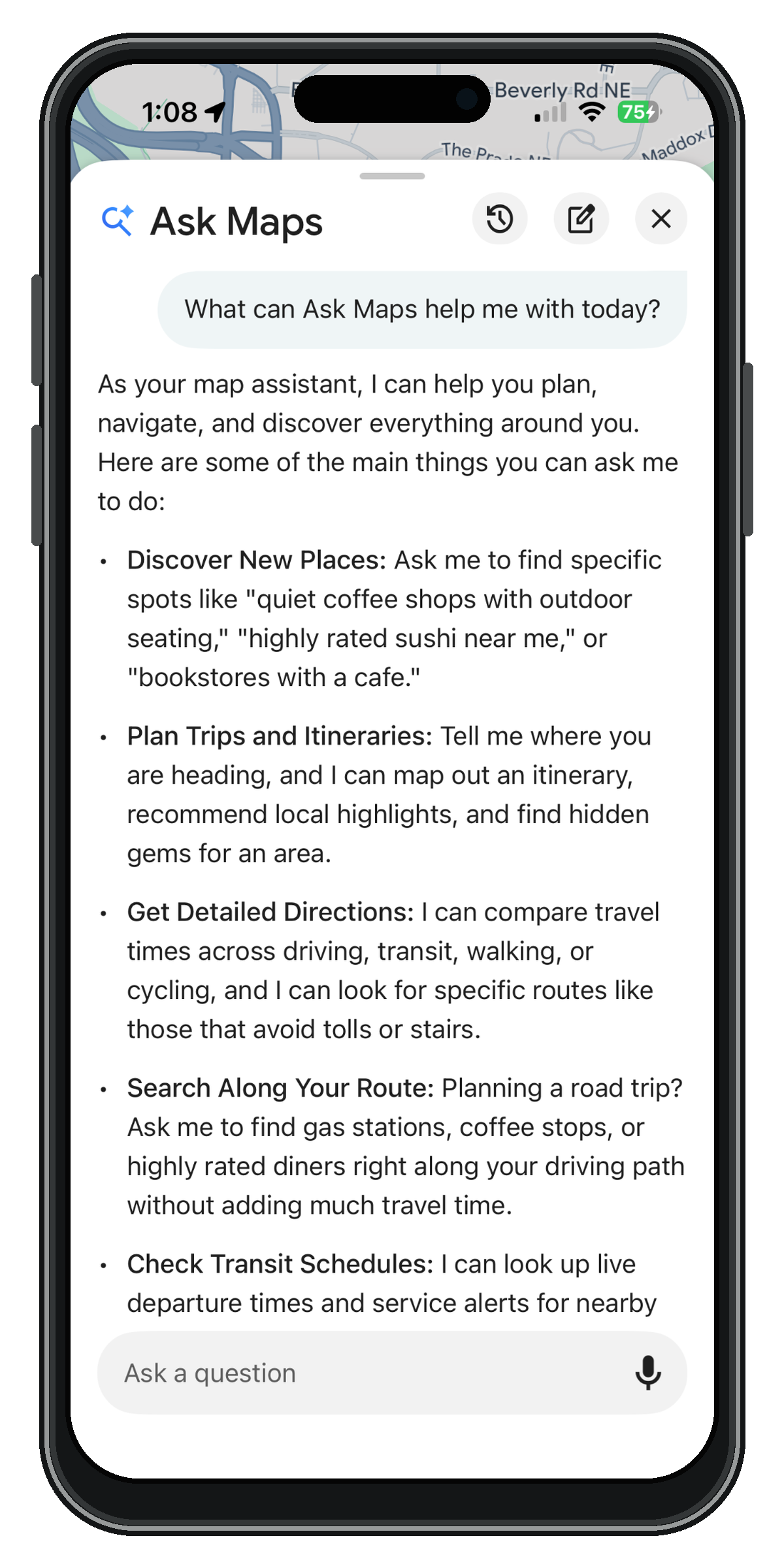 Ask Maps overview