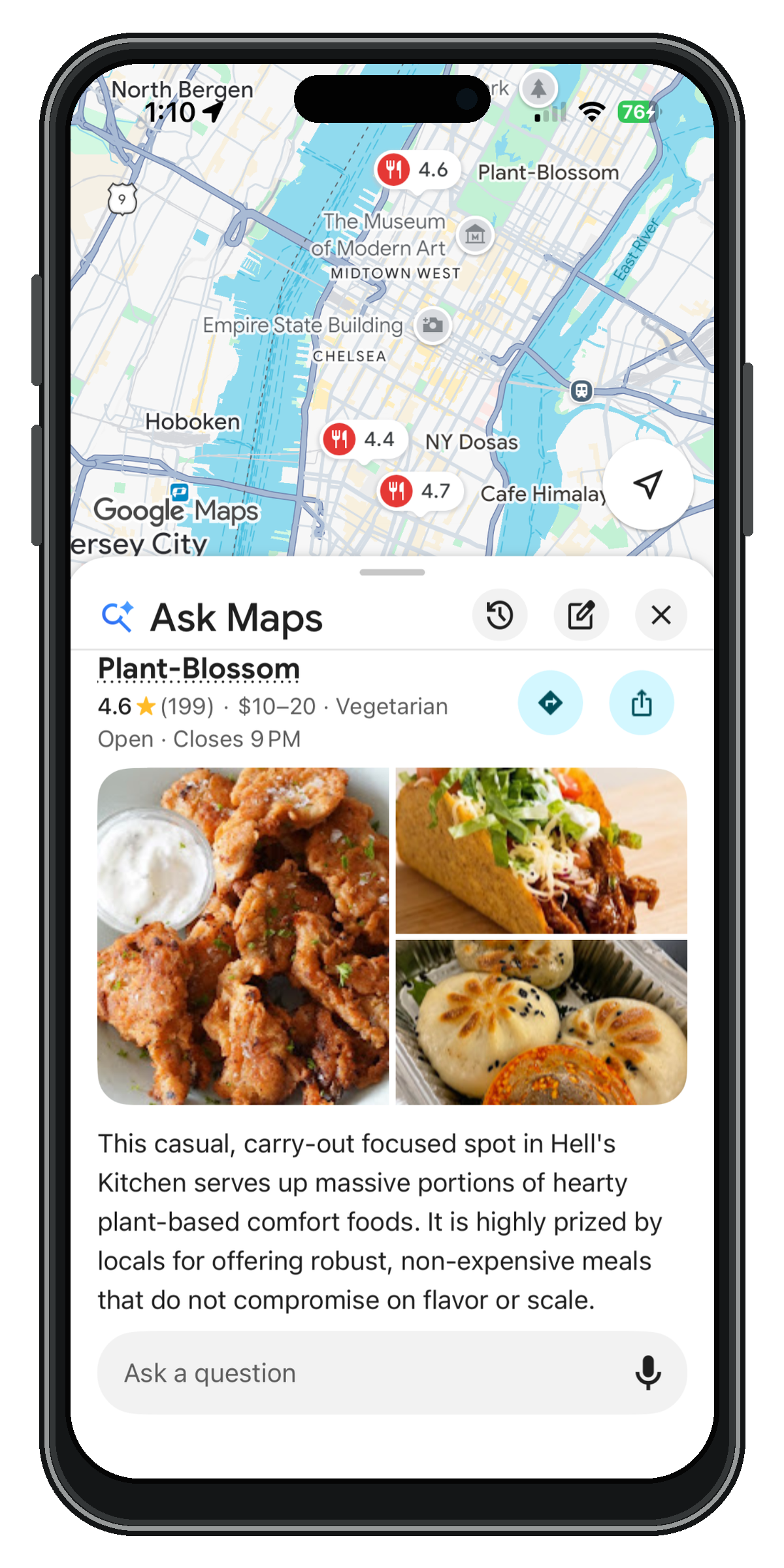 Ask Maps place result