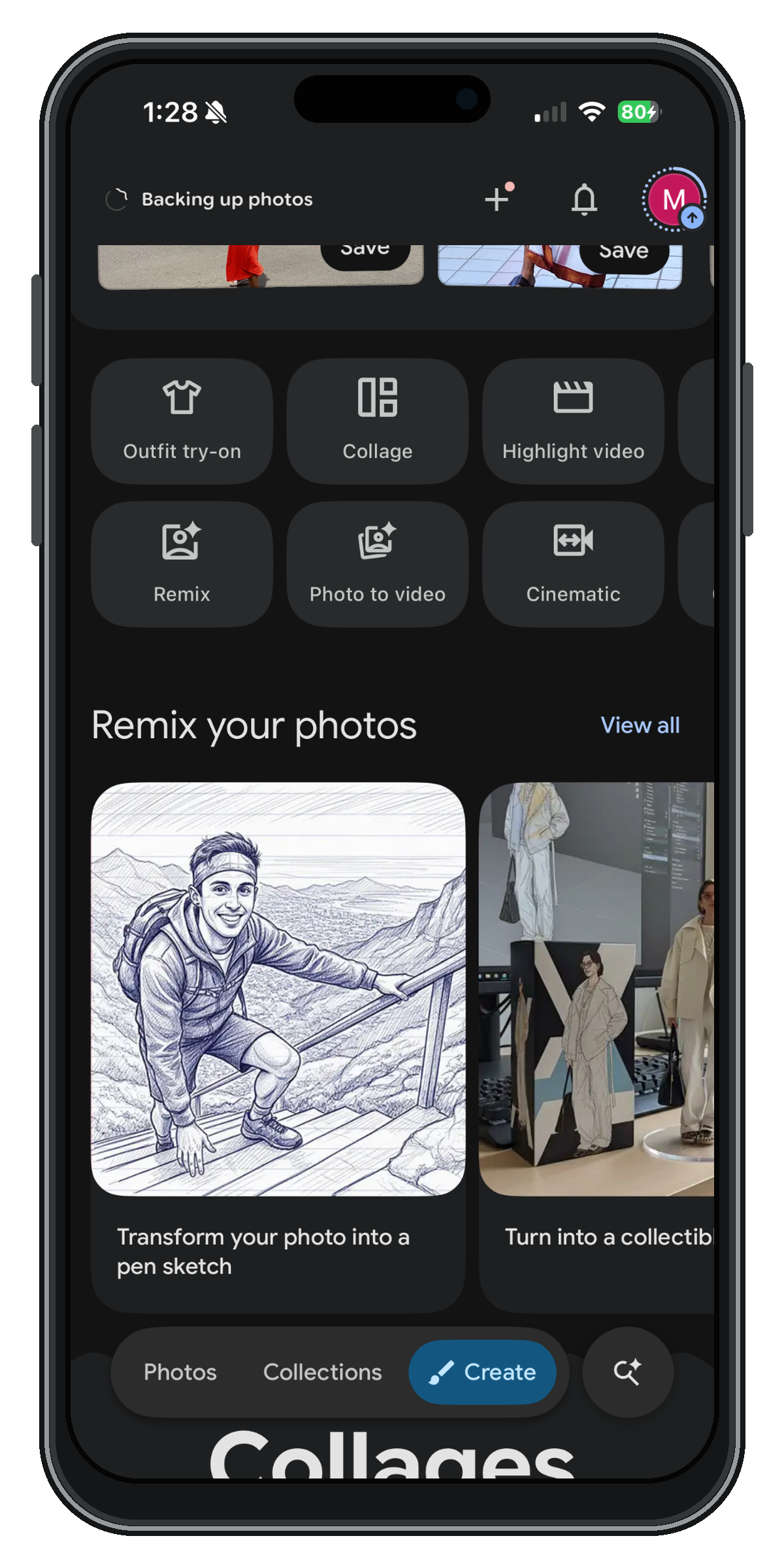 Google Photos Remix home